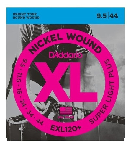 Encordoamento Guitarra 9.5-44 D'Addario XL Nickel EXL120+