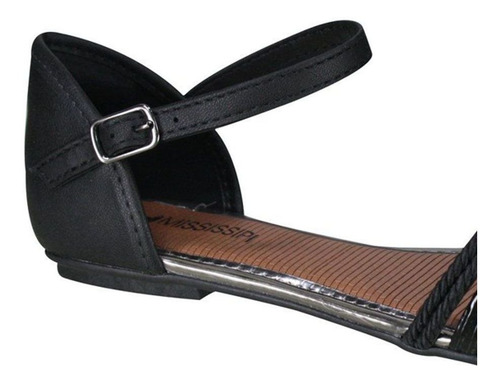 Sandália Feminina Mississipi Rasteira Trançado Q3183 Preto