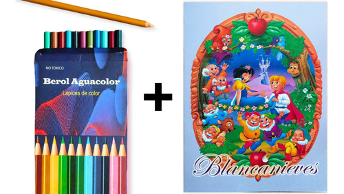 Cuento Infantil Blancanieves + Caja De 12 Colores