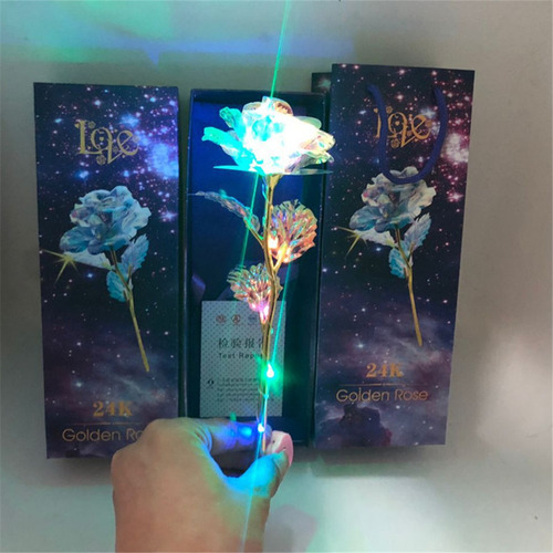 G Galaxy Rose Con Base De Cristal Eterno Para El Día De La M