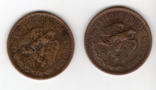 Imagen 2 de 2 de Moneda 2 Centavos Monograma 1921 Bronce