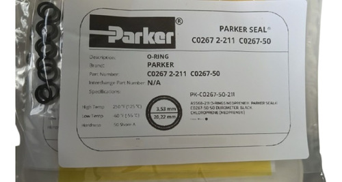 Parker Sellos Oring O Ring Neopreno C0267-2-211 C0267-50