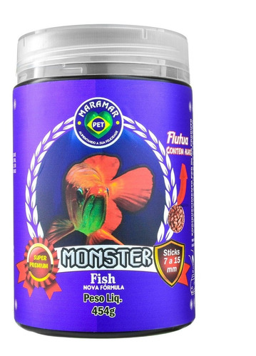 Maramar Ração Para Peixes Monster Fish Sticks 7-15mm 454g