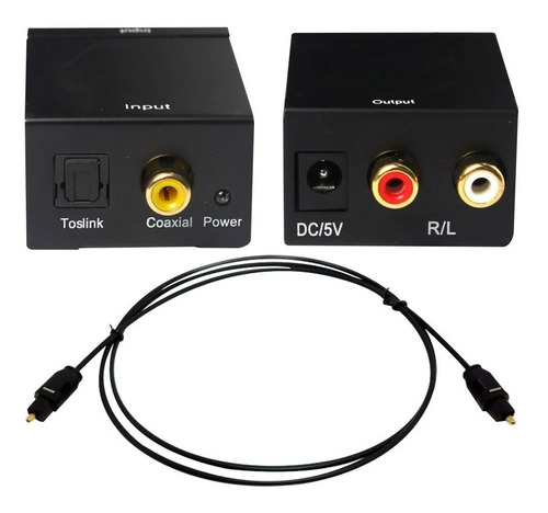 Conversor de áudio digital óptico Toslink A Jack Rca Analógico