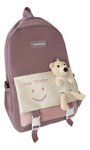 Mochila Con Oso De Peluche Múltiples De Bolsillos