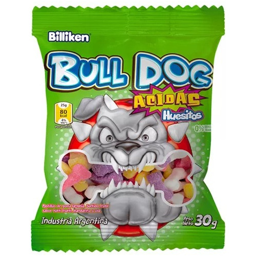 Gomitas Bull Dog Huesitos Acidos X 30g - Caja X 12un