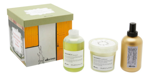 Momo Kit. Davines. Shampoo + Acondicionador + Protector 