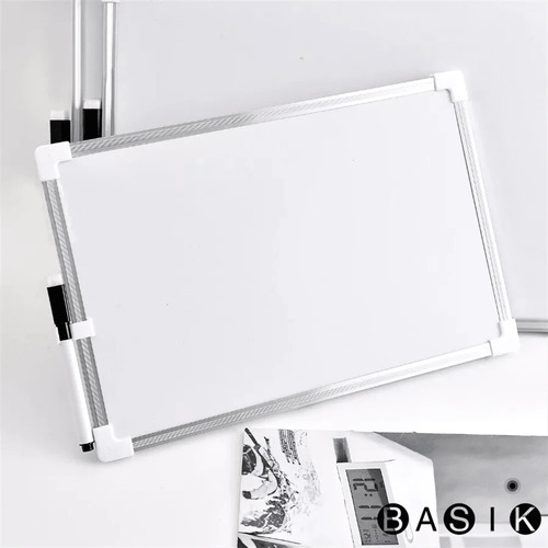 Pizarron Blanco Magnetico Aluminio Con Plumon E Imanes 35x50