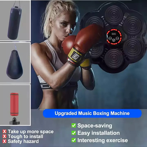 Maquina Pro De Boxeo Musical Bluetooth Musica Usb Guantes