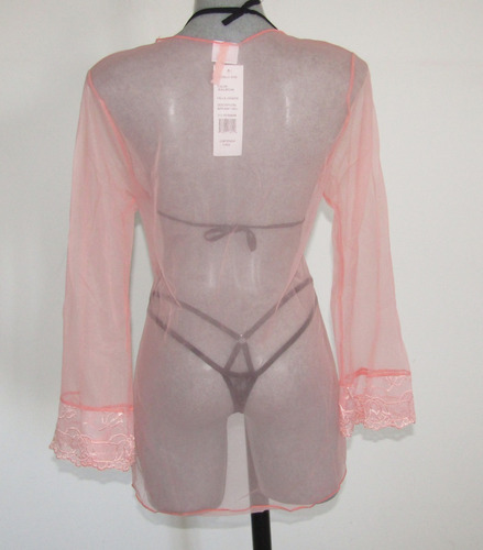 Sexy Bata / Babydoll Transparente Vicky Form Color Salmon