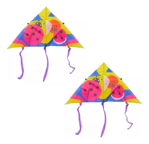 2 Cometas Papalotes Catarinas Vuela Aire Niños Rosa Chicle Catarinas