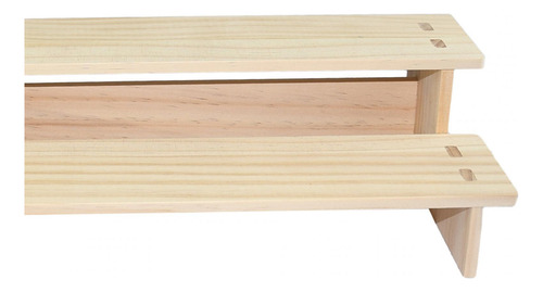 Estante Elevador De Exhibición De Madera, 2 Capas 40cm