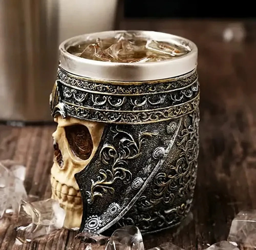 Vaso Con Mango De Calavera De Pirata De Acero Inoxidable, 40