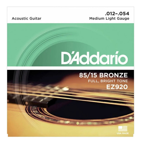 Encordado D'addario Guitarra Eléc/acustica Ez920 Cuerda 0.12
