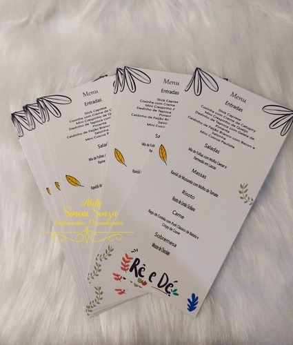 Kit 15 Menu Cardápio De Mesa Personalizado Casamento ,festas