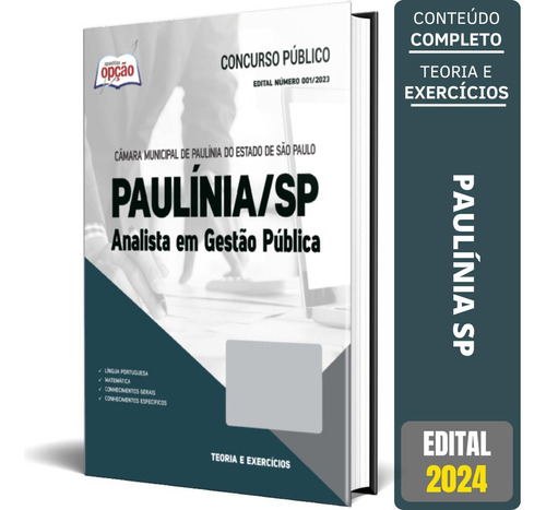 Apostila Câmara Paulínia Sp 2024 Analista Em Gestão Pública