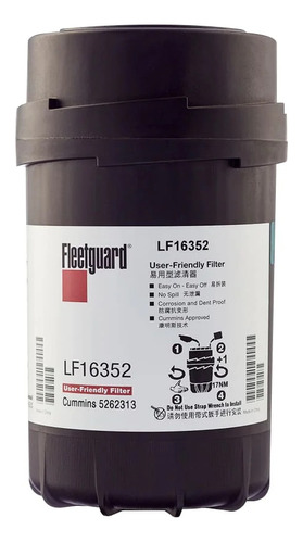 Filtro De Aceite Lf16352 Cummins Isf 3.8 Fleetguard 5262313