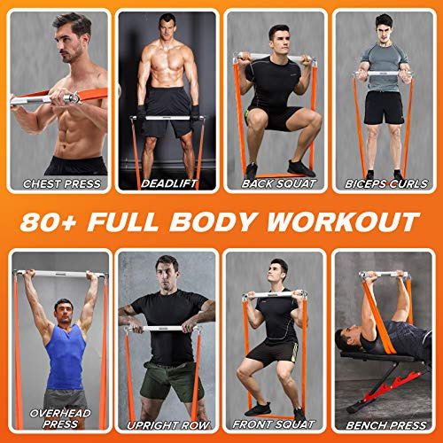 Teslang Resistance Band Bar, Heavy Resistance Bands With Bar
