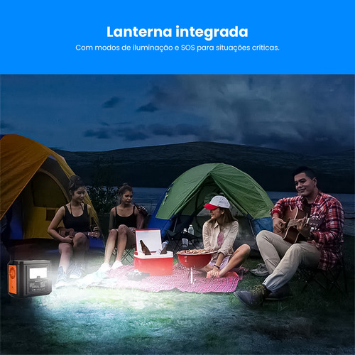 Gerador Solar 300w Kit Painel Portátil Camping Pesca Sítio
