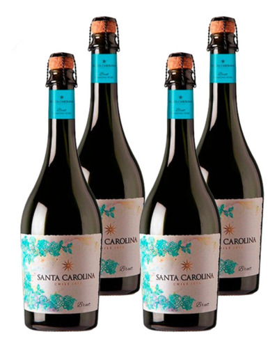 Kit 4 Espumantes Santa Carolina Brut Branco Chile 750ml