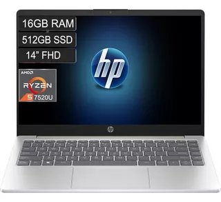 Portatil Hp Laptop 14 Em0009la Ryzen 5 7520u 16gb 512gb Fhd