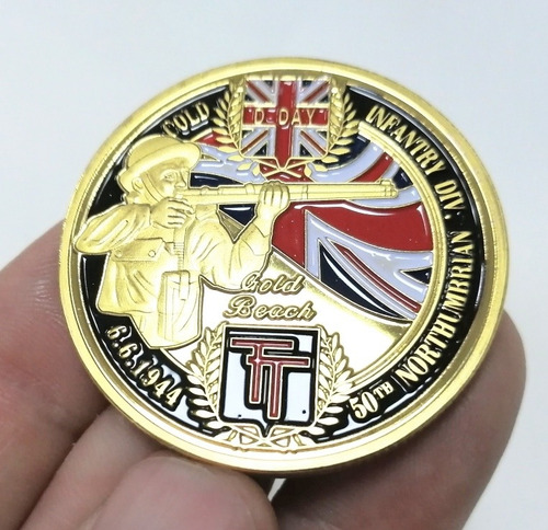 Imagen 1 de 10 de Moneda Militar, Día D, Canadienses Británicos, 1944
