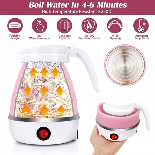 Hervidor Eléctrico Plegable Silicona 600ml Cocina