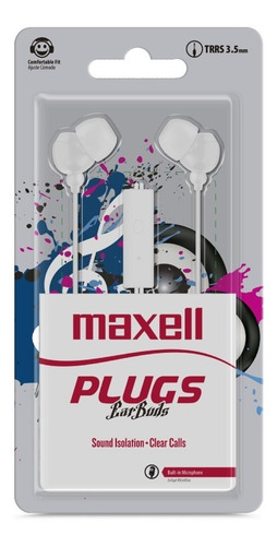 Imagen 2 de 2 de Auricular Con Microfono Maxell In-mic In-ear Plugs Earbuds