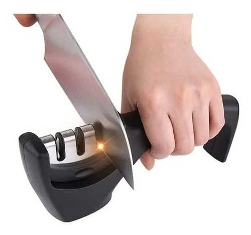 Afilador Cuchillo Ergonómico Acero Inoxidable 3 Etapa Manual