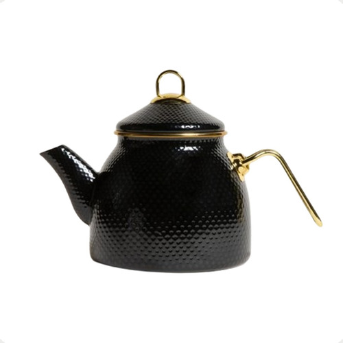 Pava Enlozada Acero Inoxidable Pico Matero 2,4 Lts Mate Cafe Color Negro