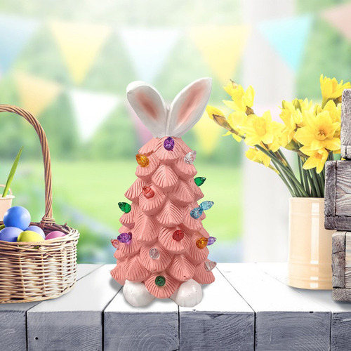 Qipai Decoración De Pascua Con Forma De Conejito Para