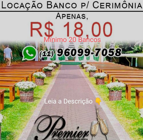 Imagem 1 de 10 de Locação Aluguel Bancos Cerimônia Madeira Rústica Casamento
