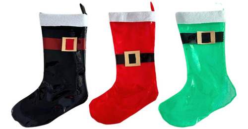 Bota Navideña Decorativa Dulcero Para Colgar 12 Piezas Color Mix Santa