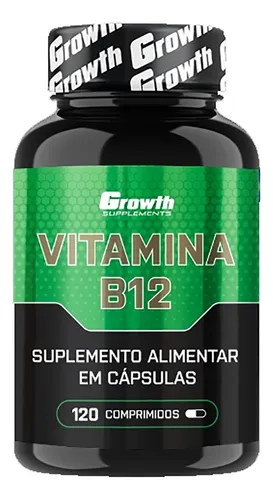 Vitamina B12 (120 Caps) - Growth Supplements Sabor Sem Sabor