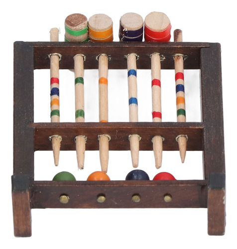 Mini Croquet Jogo 1/12 Escala Dollhouse Acessório Ature
