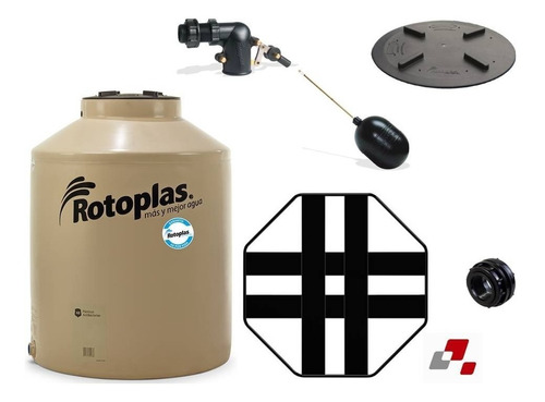 Combo Tanque Rotoplas 400 Lts 4 Capas + Accesorios + Base