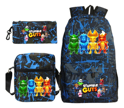 Mochila Stumble Guys Para Niños, Juego De 3 Piezas, Bolsas D