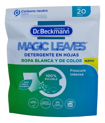 Dr. Beckmann Magic Leaves Detergente Vegano En Laminas /20u