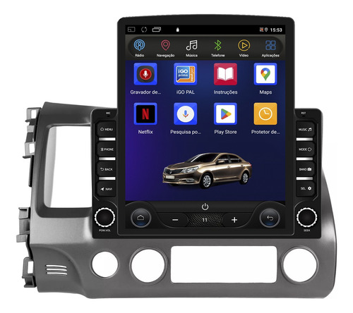 Kit Multimidia Tesla New Civic 9,7p Android Carplay 2gb 64gb