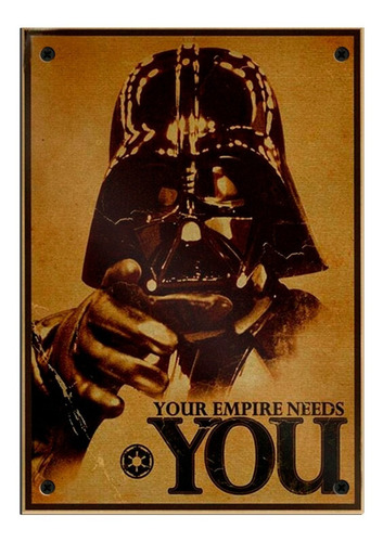 Cartel Chapa Vintage Retro Star Wars Pelicula Vieja Givan