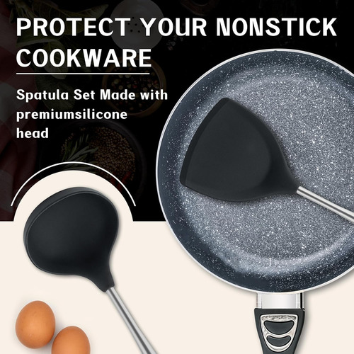 Espátula De Silicona Wok, Espátulas Ranuradas, Cucharón, Jue