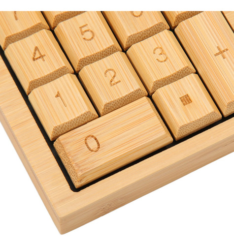 Sjfsjfcalculadora De Madera Con Batería Solar De 18 Teclas,