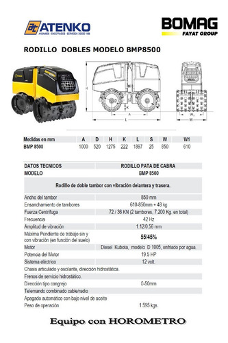 Alquiler Rodillo Compactador Doble Pata De Cabra 1.600 Kgs