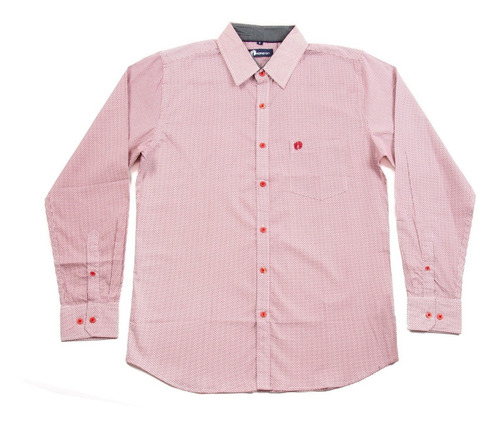 Camisa Caballero Manga Larga De Vestir Color Rosa Hang Ten