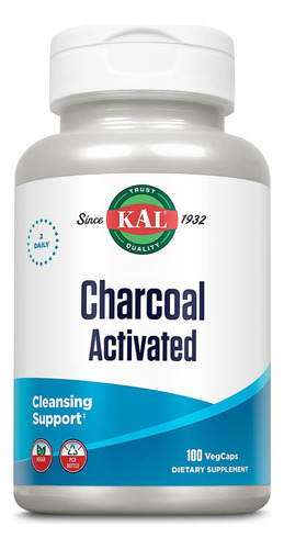Kal Carbón Cáscara De Ccoco Activado 280 Mg 100 Caps Sabor Sin Sabor