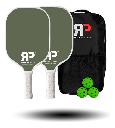 Rally Paddles Juego De 2 Palas De Pickleball   Con Una Sup