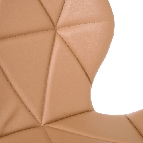Cadeira Office Eiffel Slim Com Estofado De Couro Sintético Cor Nude Material Do Estofamento Poliuretano