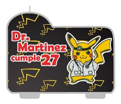 Vela De Cumpleaños Personalizada Cumpleaños Pokemon Pikachu