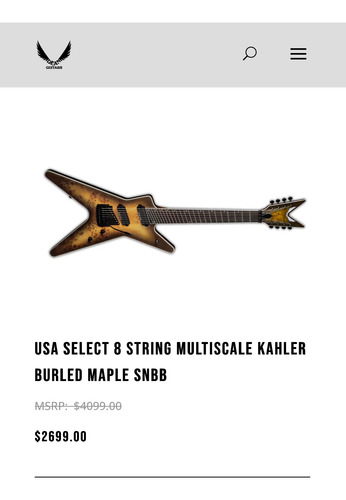 Guitarra Dean Ml 8 Cuerdas Multiescala Diestro Café Ébano (Usado)