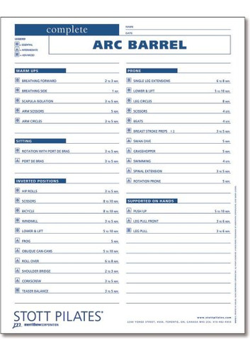 Hojas De Ejercicios Stott Pilates Cliente - Termine Arco Bar